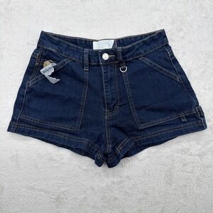 Women's Blue Jean Denim Project Rebel Carpenter Shorts‎ Size 5 NWT With Loop